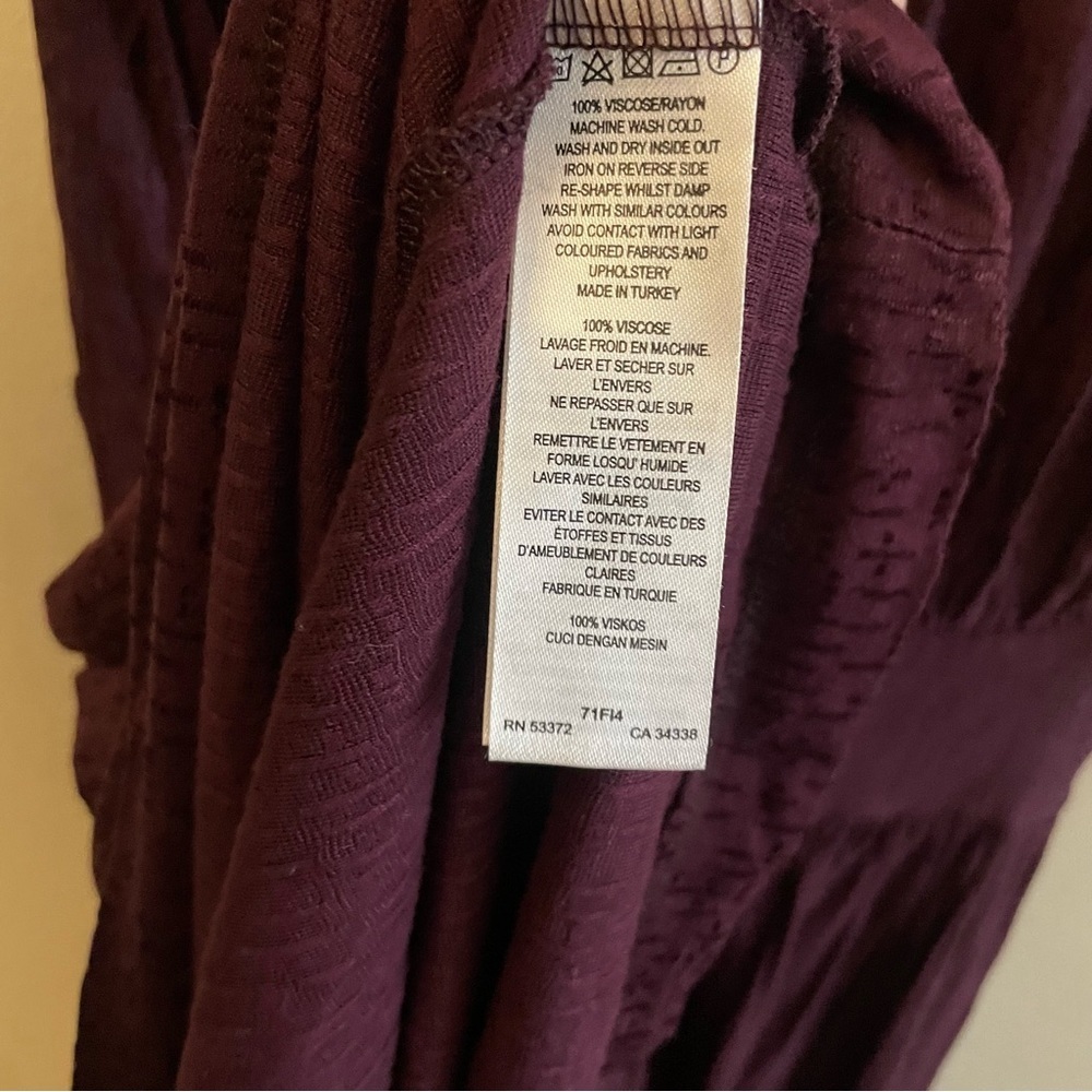 French Connection Plum Textured Drop Waist Sleeveless Dress - Size 6 Like New - Picture 13 of 16